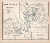 Hampton Falls, Auburn, New Hampshire State Atlas 1892 Uncolored